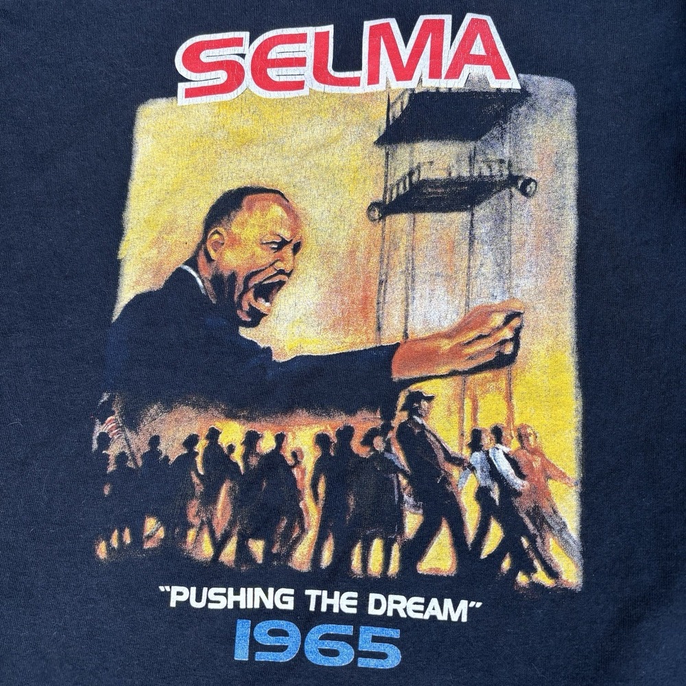 Martin Luther King Shirt Mens Large Selma 1965 Graphic Tee MLK Pushing The Dream